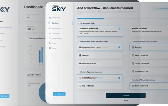 SkyGenAI dashboard showing automated document processing workflow